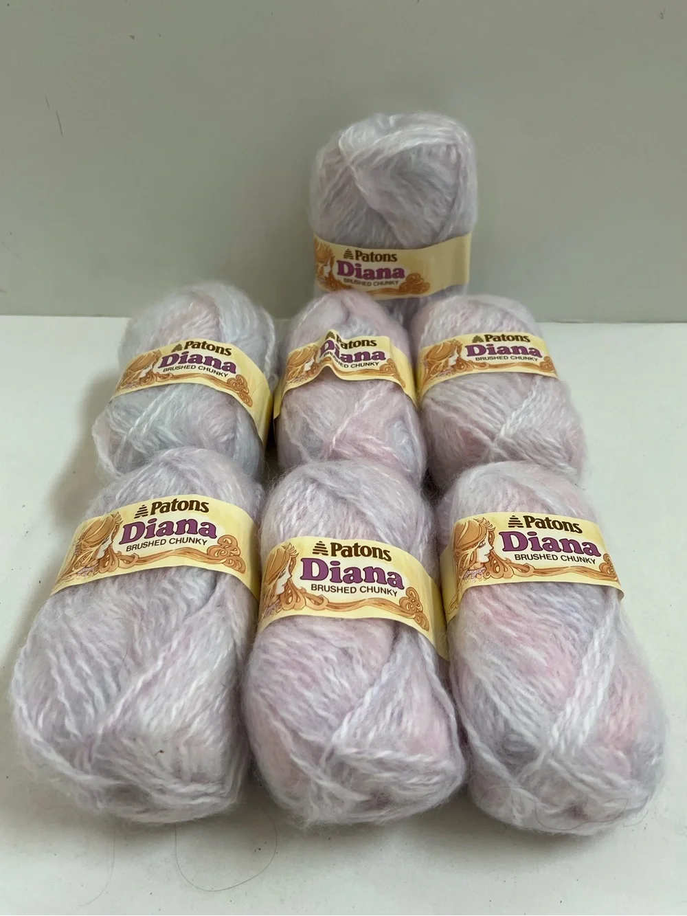 7 Skeins Patons Yarn Diana BRUSHED CHUNKY 50g Shade 9264 Lot 56483 Great Britain